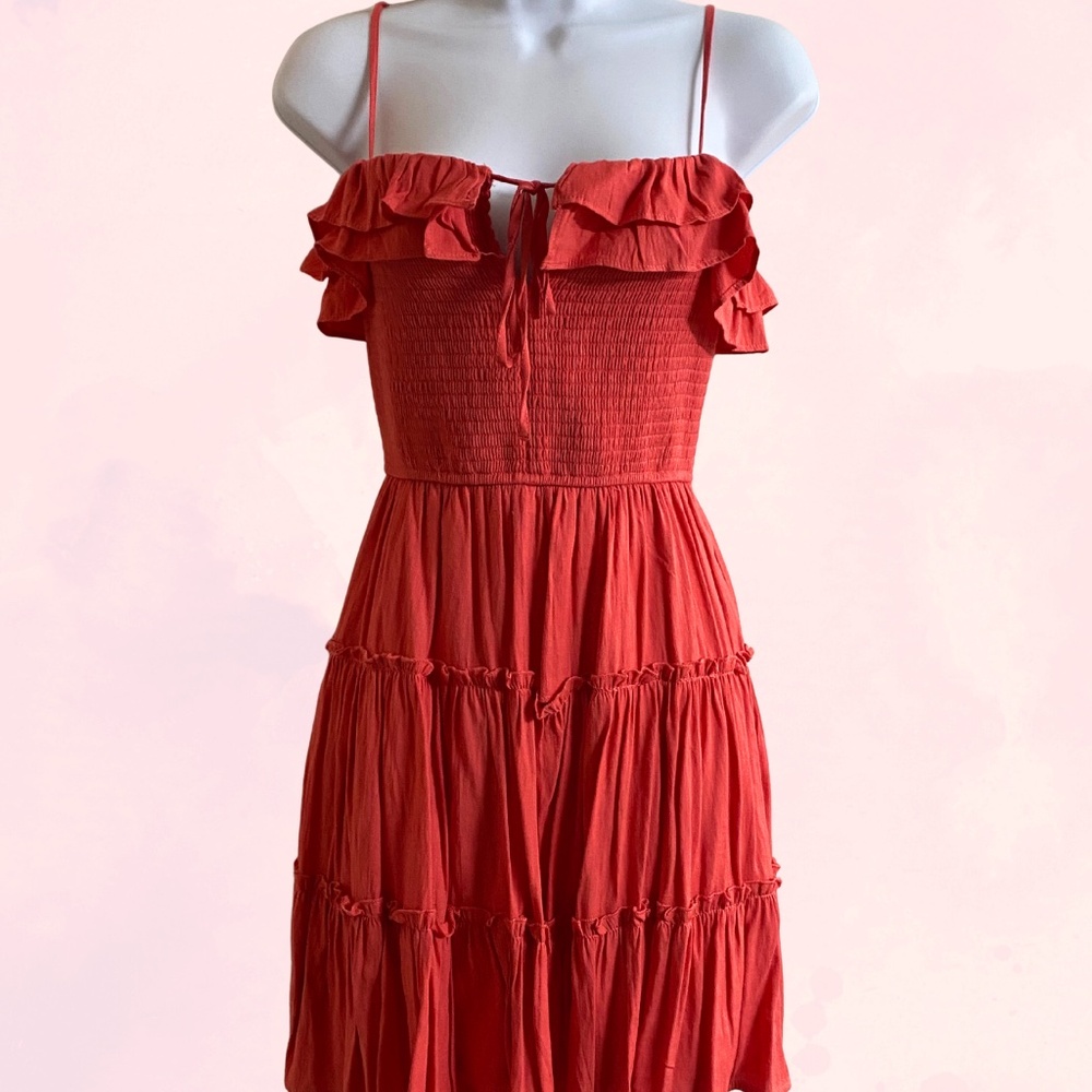 Orange Ruffle Sundress